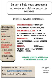 Menu Le Ver à Soie