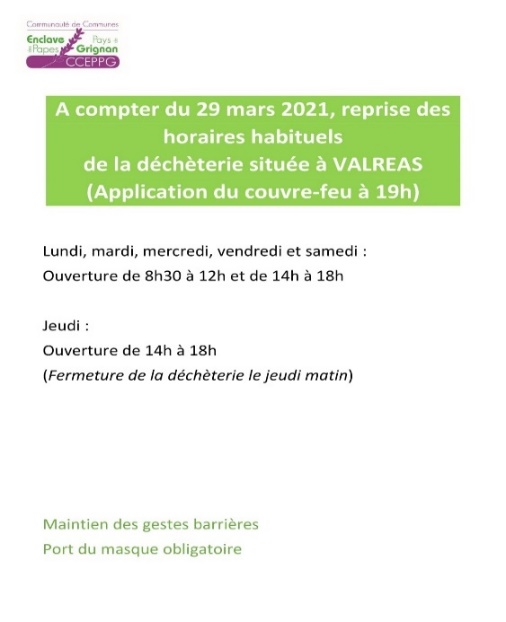 Infos Decheterie