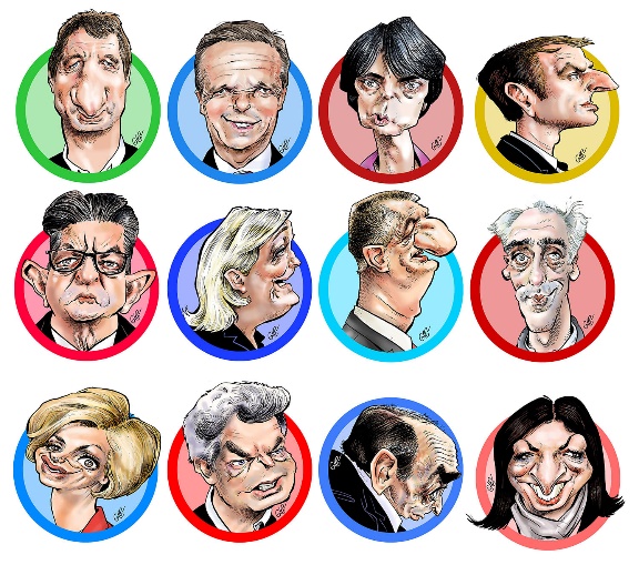 Carricatures Candidats Presidentielle 2022