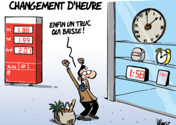 Dessin humoristique anonçant le changement d'heure